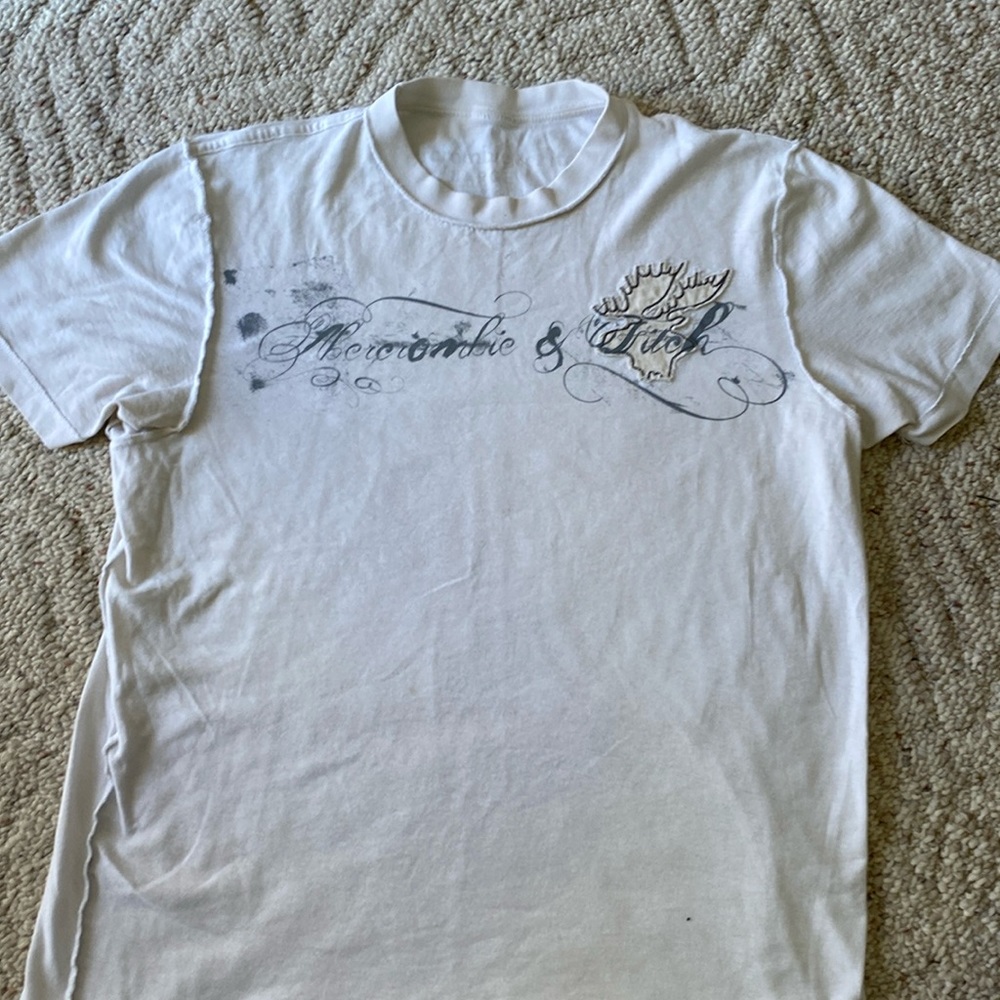 Abercrombie & Fitch inside out style embroidered moose T-shirt